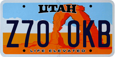 UT license plate Z700KB