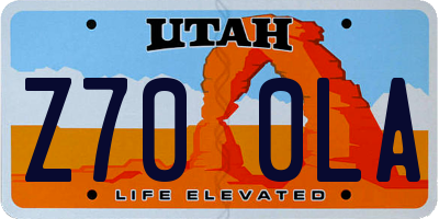 UT license plate Z700LA