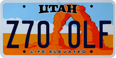 UT license plate Z700LF