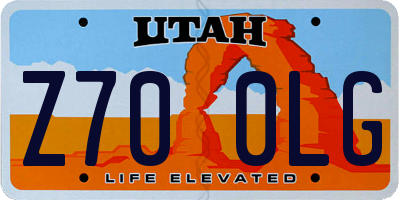 UT license plate Z700LG