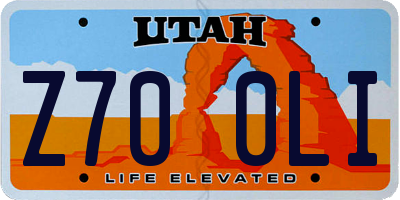 UT license plate Z700LI