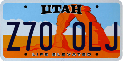 UT license plate Z700LJ