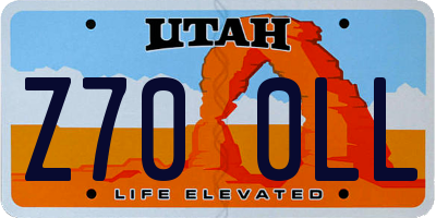 UT license plate Z700LL