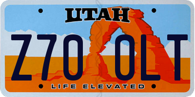 UT license plate Z700LT