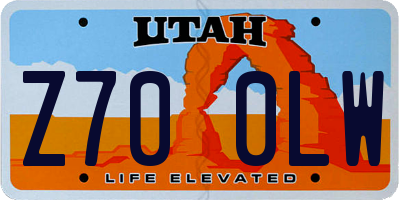 UT license plate Z700LW