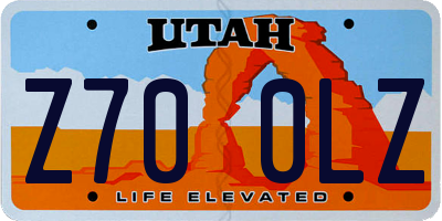 UT license plate Z700LZ