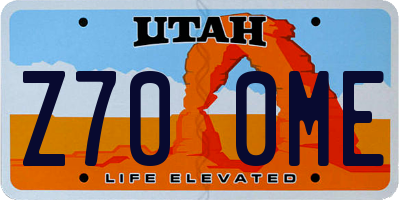 UT license plate Z700ME