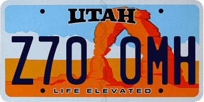 UT license plate Z700MH