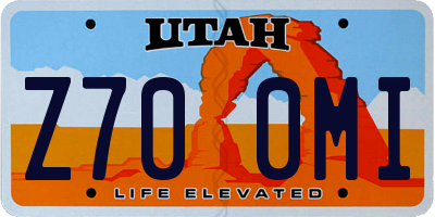 UT license plate Z700MI