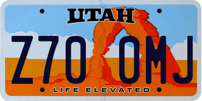 UT license plate Z700MJ