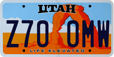 UT license plate Z700MW