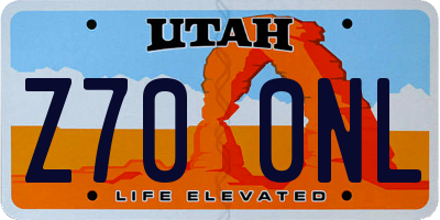 UT license plate Z700NL