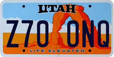 UT license plate Z700NQ