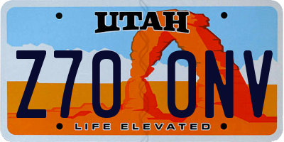 UT license plate Z700NV