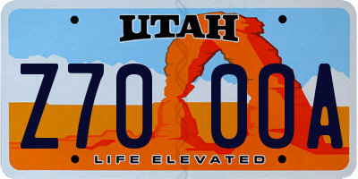 UT license plate Z700OA