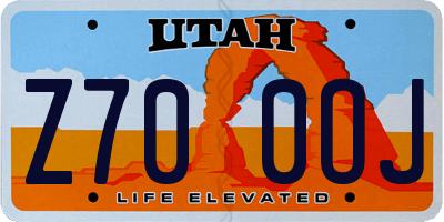 UT license plate Z700OJ