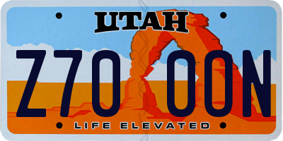 UT license plate Z700ON