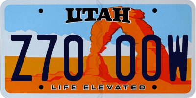 UT license plate Z700OW