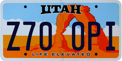 UT license plate Z700PI