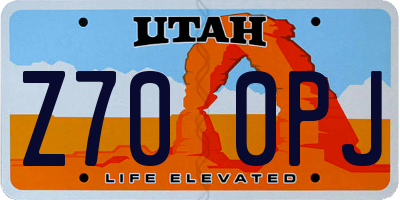 UT license plate Z700PJ