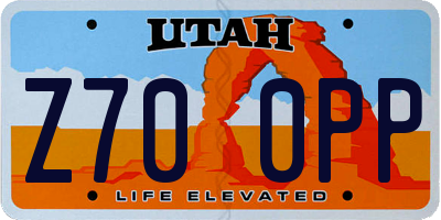 UT license plate Z700PP