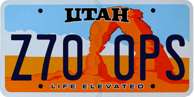 UT license plate Z700PS