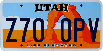 UT license plate Z700PV
