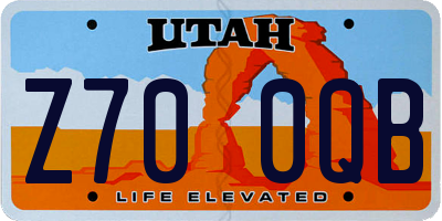 UT license plate Z700QB
