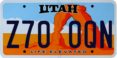 UT license plate Z700QN