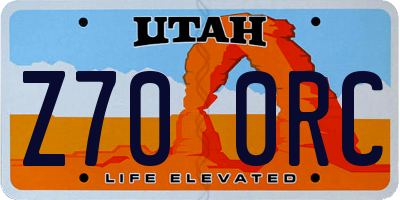 UT license plate Z700RC