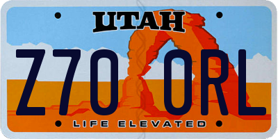 UT license plate Z700RL