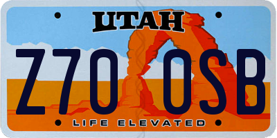 UT license plate Z700SB