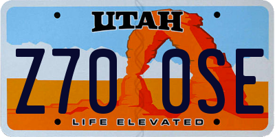 UT license plate Z700SE