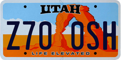 UT license plate Z700SH