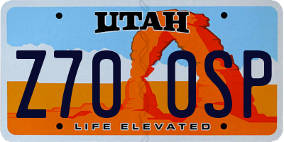 UT license plate Z700SP