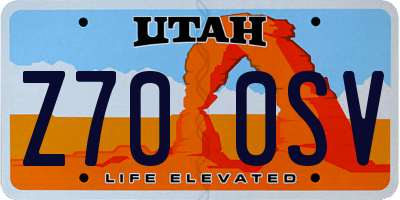 UT license plate Z700SV