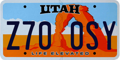 UT license plate Z700SY