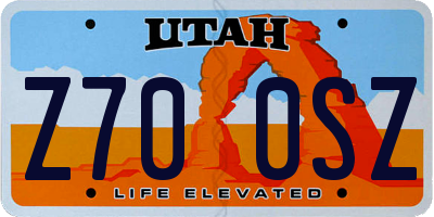 UT license plate Z700SZ