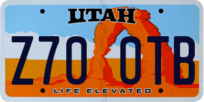 UT license plate Z700TB