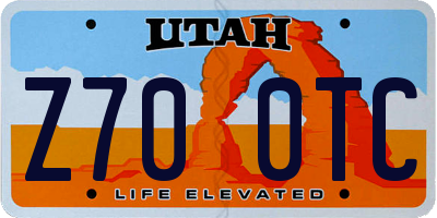 UT license plate Z700TC