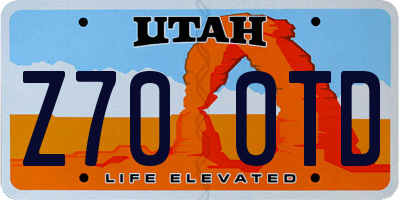 UT license plate Z700TD