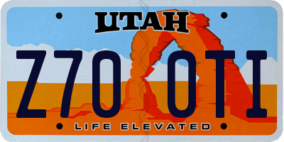 UT license plate Z700TI