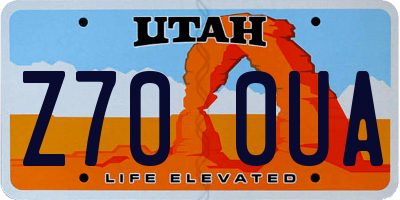 UT license plate Z700UA