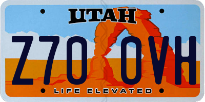 UT license plate Z700VH