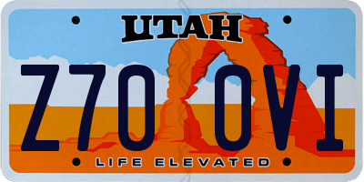 UT license plate Z700VI