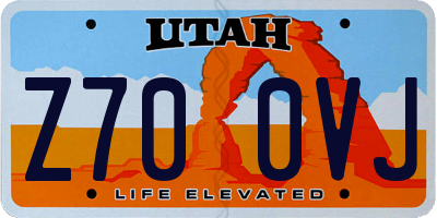 UT license plate Z700VJ