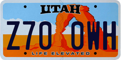 UT license plate Z700WH