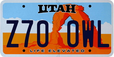 UT license plate Z700WL