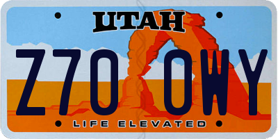 UT license plate Z700WY