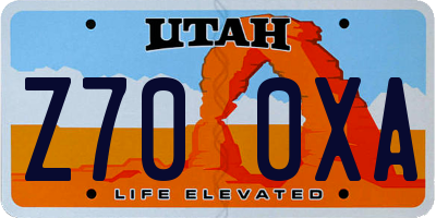 UT license plate Z700XA